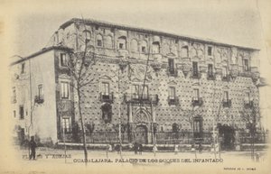 Infantado-palasset, Guadalajara, Spania (s/h-bilde)