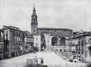 Plaza De La Constitucion, Vitoria (s/hvitt-bilde) av Spanish Photographer