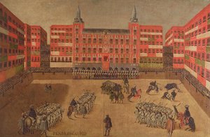 131-0635415 Bullfighting festival in Plaza Mayor in Madrid   1422376   no       norwegian Successfully Translated  Original: Twee apen kaarten Verschillende bedrijven uit het menselijke leven door apen voorgesteld (series title) Wat is t dat m in deez Waer av Spanish School