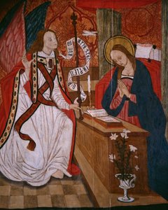 Bebudelse, panel fra kirken San Andres of Tortura, slutten av 1400-tallet - begynnelsen av 1500-tallet (malt tre) av Spanish School