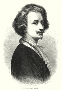 Anthony van Dyck , flamsk kunstner (litho) av Spanish School