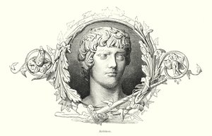 Antinøs, bitnisk gresk ungdom og favoritt til den romerske keiseren Hadrian (litho) av Spanish School