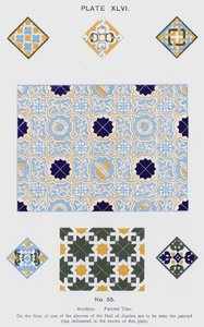Azulejos, malte fliser (litho-farge) av Spanish School