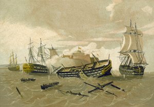 Britisk flåte angriper Castillo del Morro, Cuba, 1761