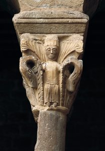 Hovedstad i en kolonne, fra kirken Santa Maria de l