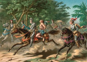 Fangst av sjefen Caonabo på Hispaniola av Spanish School