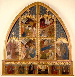 Katalansk altertavle, 145080 (tempera og bladgull på panel) av Spanish School