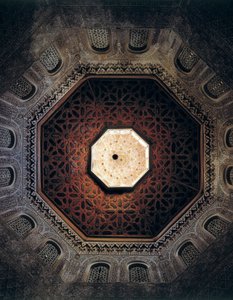 Taket på Madrasaen i Granada, Spania, bygget i 1349 (bilde) av Spanish School