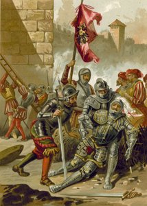 Død av Charles III, hertug av Bourbon, ved sekken av Roma, 1527 av Spanish School