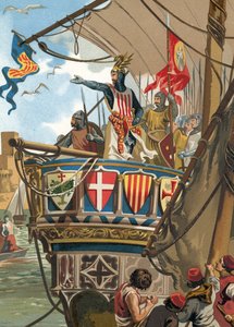 Avreise til Jaime I fra Aragon for å erobre Mallorca av Spanish School