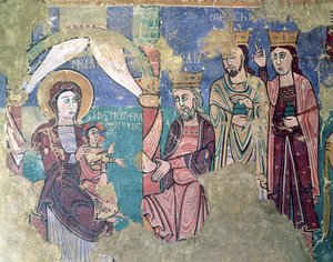 Epiphany veggmaleri fra kirken i Navasa, Huesca av Spanish School