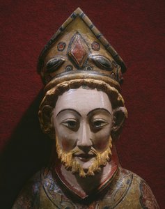 St. Peters hode, sent på 1200-tallet - tidlig på 1300-tallet (malt og forgylt tre) av Spanish School
