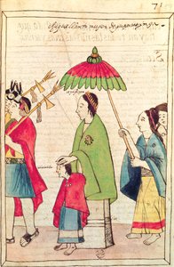 Illustrasjon av en inkadronning fra «History and Royal Genealogy of the Inca Kings of Peru, their deeds, customs, costumes and manner of government», kjent som Codice Murua (vellum) av Spanish School