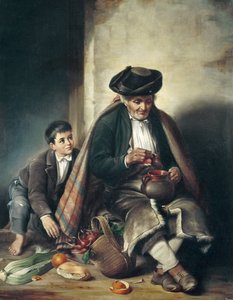 Mann og gutt. slutten av 1800-tallet (olje på lerret) av Spanish School