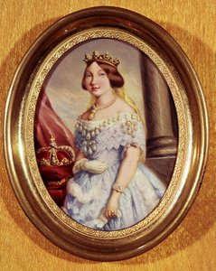 Miniatyrportrett av dronning Isabella II (1830-1904) av Spanish School
