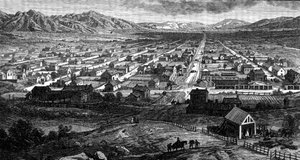 Panoramautsikt over Salt Lake City, Utah, fra 