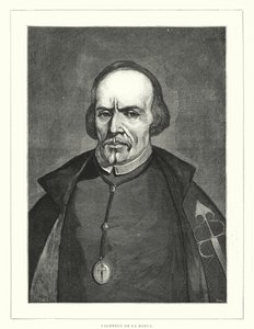 Pedro Calderon de la Barca , spansk soldat, prest og forfatter (litho) av Spanish School