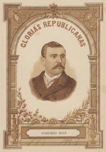 Porfirio Diaz , meksikansk soldat og politiker (litho) av Spanish School