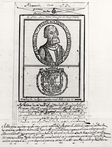 Portrett av Hernando Cortes (1485-1547) og armene hans av Spanish School