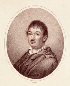 Portrett av Leandro Fernandez de Moratin (1760-1828), spansk forfatter. Gravering 1800-tallet. Nasjonalbiblioteket i Madrid. av Spanish School
