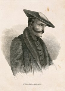 Portrett av Tomas ZUMALACARREGUI (1788-1835), karakter fra den spanske kampanjen eller uavhengighetskrigen og den første carlistkrigen (gravering) av Spanish School
