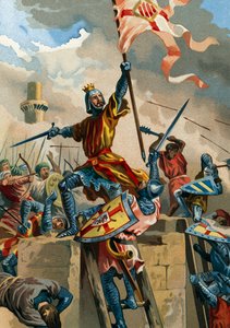 Ramon Berenguer IV, greve av Barcelona, fanget Tortosa fra muslimene i 1148 av Spanish School