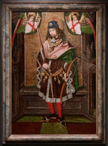 Sankt Sebastian. Opprinnelig sognekirke i Piedratajada (Zaragoza). 1400-tallet (maleri) av Spanish School