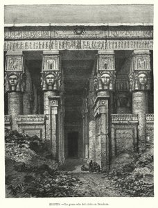 Hathor-tempelet, Dendera, Egypt (litho) av Spanish School