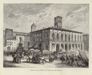 Neptunfontenen i Bologna, Italia av Spanish School