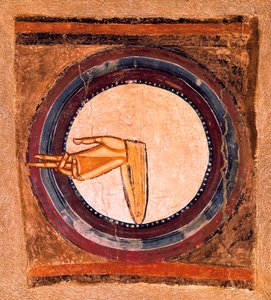 Guds hånd, detalj av en fresco av mesteren til Saint Climent de Taull
