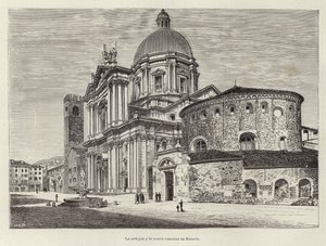 Den gamle og den nye katedralen i Brescia av Spanish School