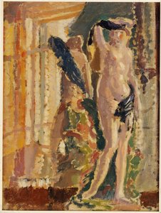 En porselensfigur ved et speil, 1910