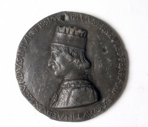 Medalje som viser Ercole d'Este: rett av Sperandio Savelli
