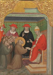 Den hellige Frans foran paven Godkjennelsen av den fransiskanske regelen, 13901400. av Spinello Aretino