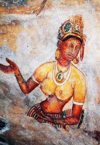 Maidens of Sigiriya, fresco, Sigiriya arkeologisk sted (Unescos verdensarvliste