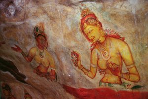 The Cloud Damsels, fra Rock Fortress (detalj) av Sri Lankan School