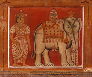 Veggmaleri av en elefant i Subodharama-tempelet, Dehiwala (veggmaleri)
