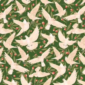 Doves pattern I, 2021 (grafittblyant og digital) av Stacy Hsu