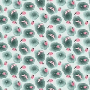 Nasturtium-koordinatmønster colorway 1, 2020 (grafittblyant og digital) av Stacy Hsu