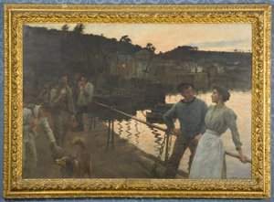 Hjemme-med, kveld av Stanhope Alexander Forbes