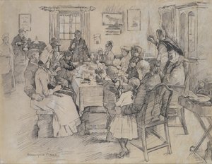 The Health of the Bride (blekk på papir) av Stanhope Alexander Forbes