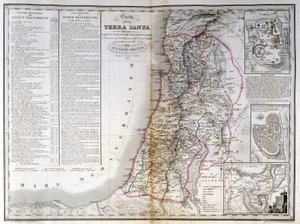 Kart over Palestina som også viser grensene til hver stamme. A. Stucchi av Stanislao Stucchi