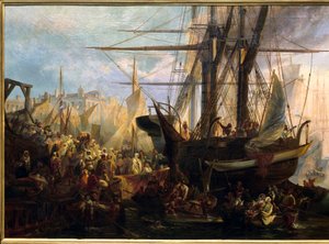 Embarkment of Abd El Kader (Abd El-Kader, algerisk politiker og filosof av Stanislas Gorin
