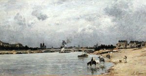 Austerlitz Bridge, Paris (olje på lerret)