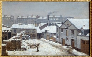 Forstedene til Paris under snøen Maleri av Stanislas Lepine (1835-1892) Søn fra 1800-tallet. 0,26x0,43 m Rouen, Museum of Fine Arts