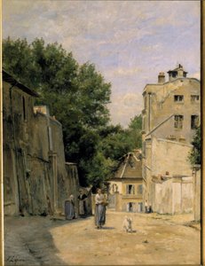 Montmartre, rue Saint Vincent Maleri av Stanislas Lepine (1835-1892). 1800-tallet. Dim. 0,67x0,48 m. Paris, Musee d