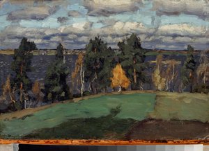 Høst. Maleri av Stanislav Yulianovich Zhukovsky (Zhukovsky) (1873-1944), olje på lerret av Stanislav Joulianovitch Joukovski