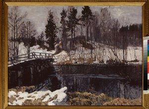 Vår. Maleri av Stanislav Yulianovich Zhukovsky (Zhukovsky) (1873-1944), olje på lerret. Russisk kunst, tidlig 1900-tall, art nouveau, modernisme. Statens kunstmuseum for Republikken Karelia, Petrozavodsk (Russland). av Stanislav Joulianovitch Joukovski