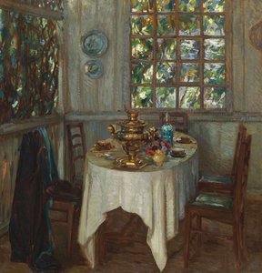 Interiør med samovar, 1914