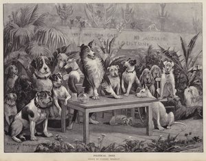 Politiske hunder (litho) av Stanley (after) Berkeley